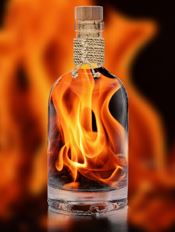 representation of burning desire by bottle of fire