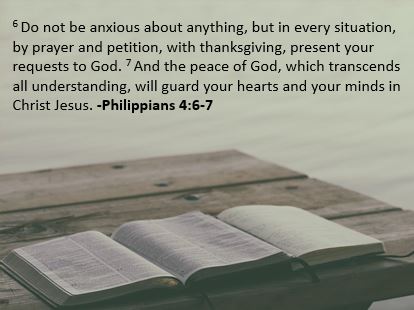scripture- while waiting on god, don't be anxious about anything