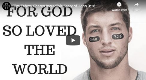 bible verses new beginning john 3:16 tim tebow